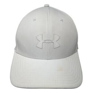 Under Armour Fitted Baseball Cap White Large Lightweight Embroidered 6 Panel